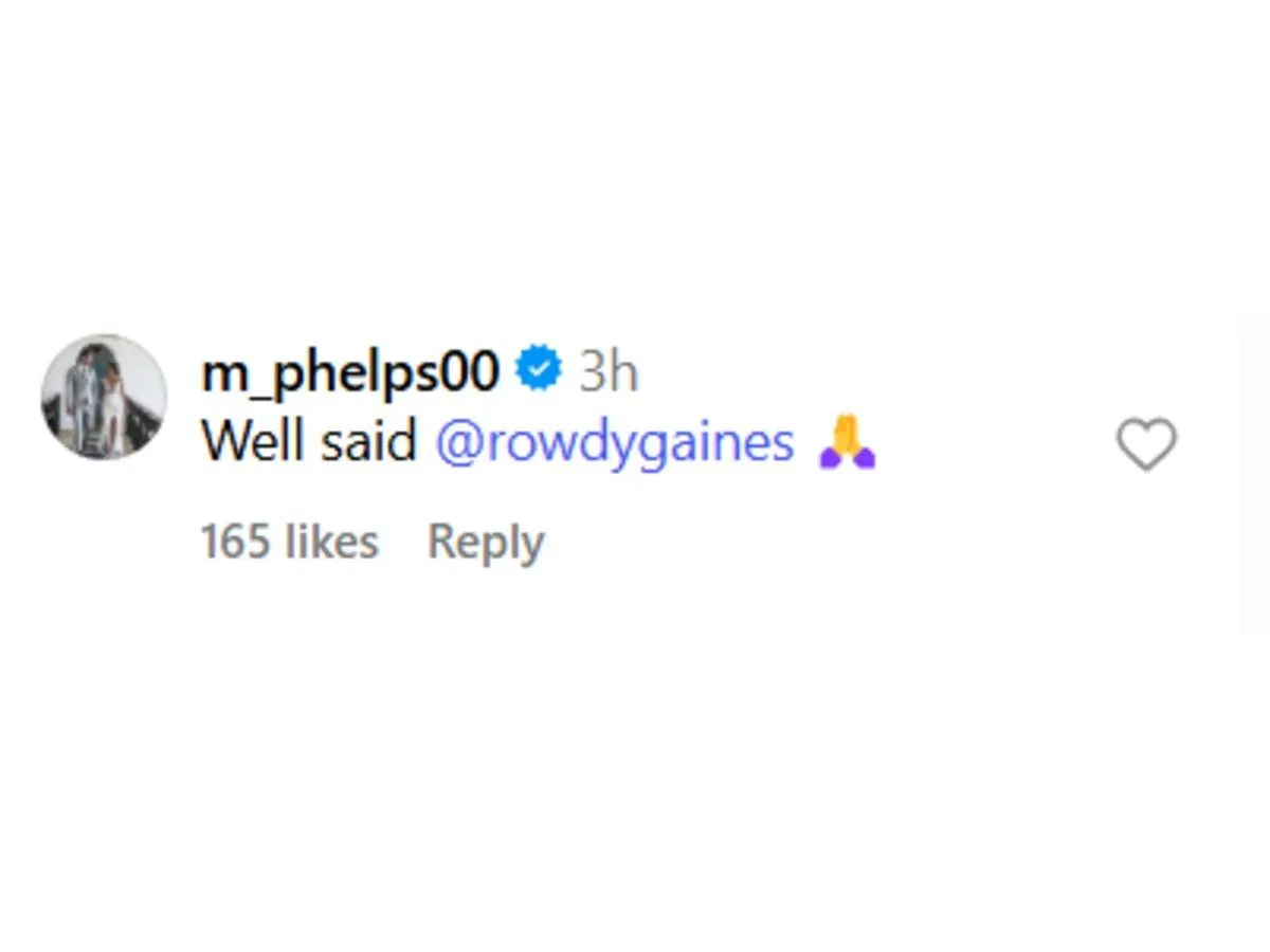 Phelps&#039; comment on Instagram