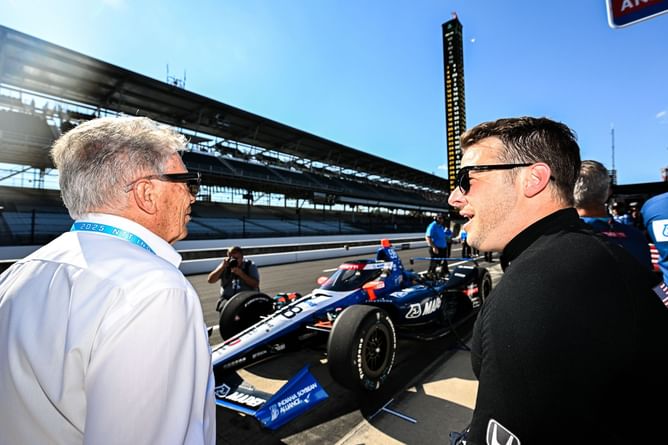 "Oh my god": When Mario Andretti nearly broke his wrist celebrating grandson Marco's historic Indy 500 pole