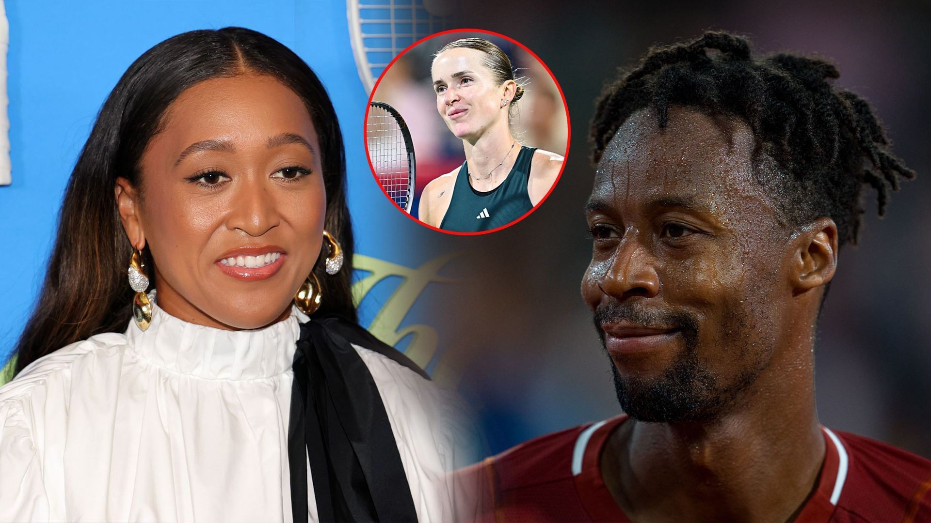Naomi Osaka (L) sends touching message to Gael Monfils (R) after US Open mixed doubles loss with wife Elina Svitolina giving her reaction, (Source: Getty Images)