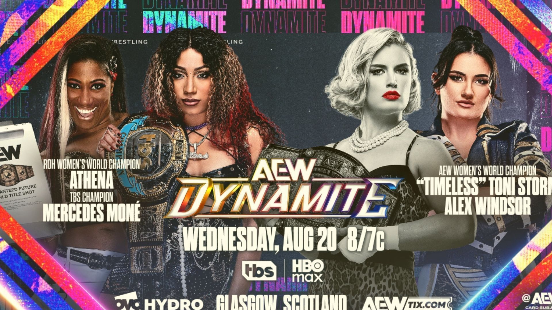 Match graphic for Athena and Mercedes Mone vs. Toni Storm and Alex Windsor [Image Credits: AEW&#039;s X profile]