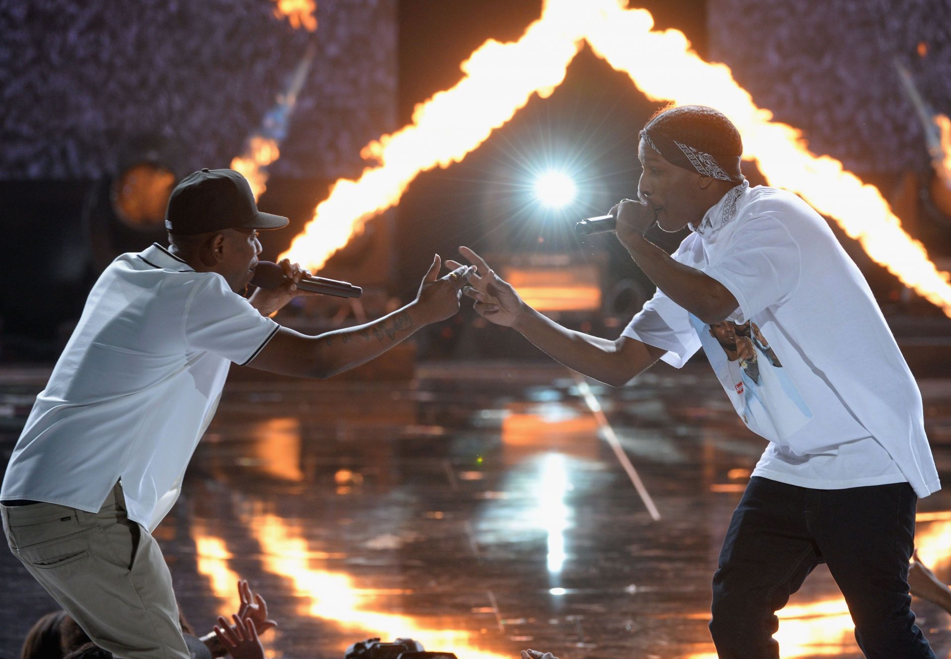            Kendrick Lamar and Rocky at the 2013 BET Awards on June 30, 2013. (Image via Getty)