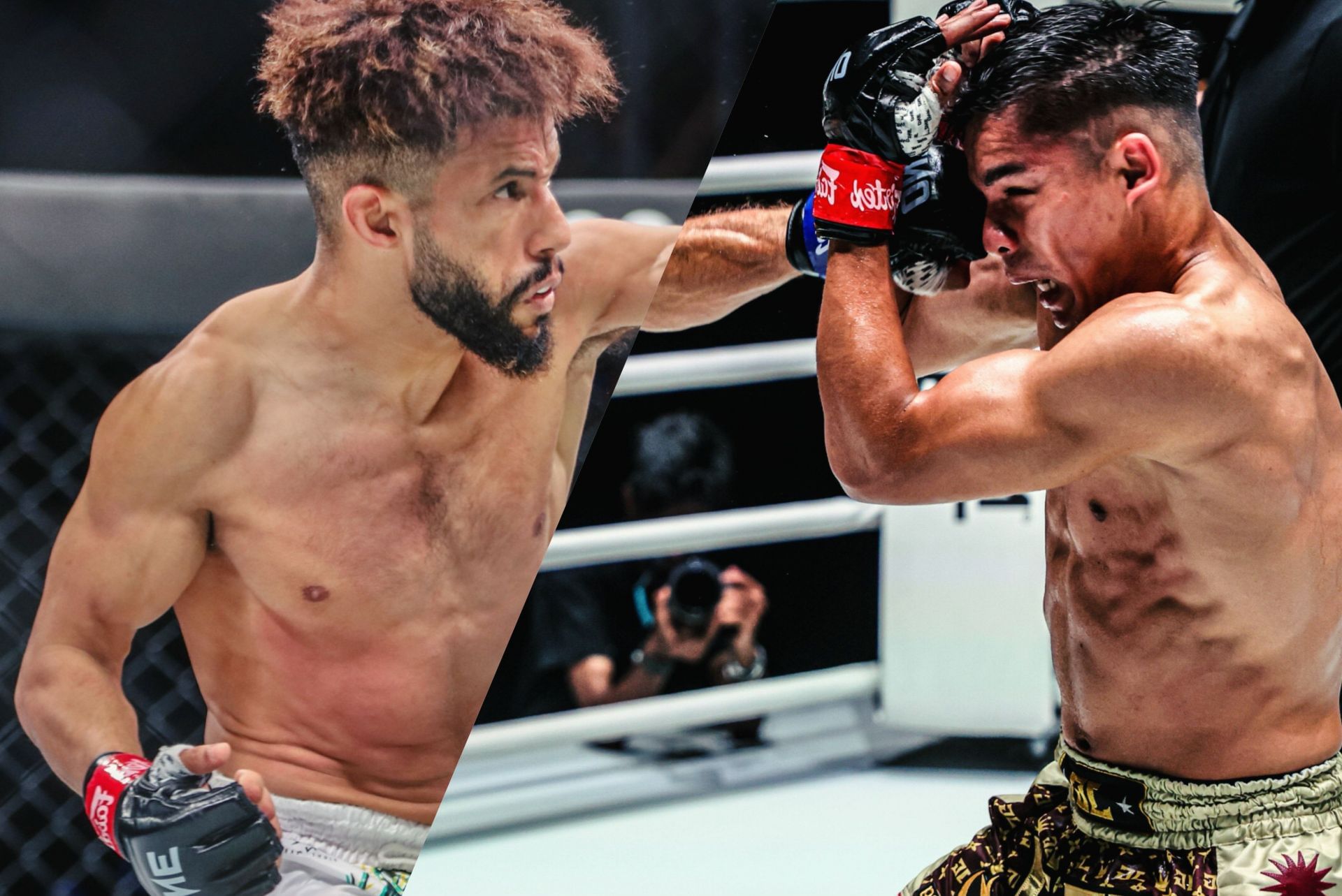 (From left) Zakaria El Jamari and Johan Ghazali trade leather on September 5. [Images: ONE Championship]