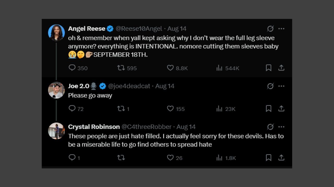 Crystal Robinson defends Angel Reese. (Credits: @C4threeRobber/X)
