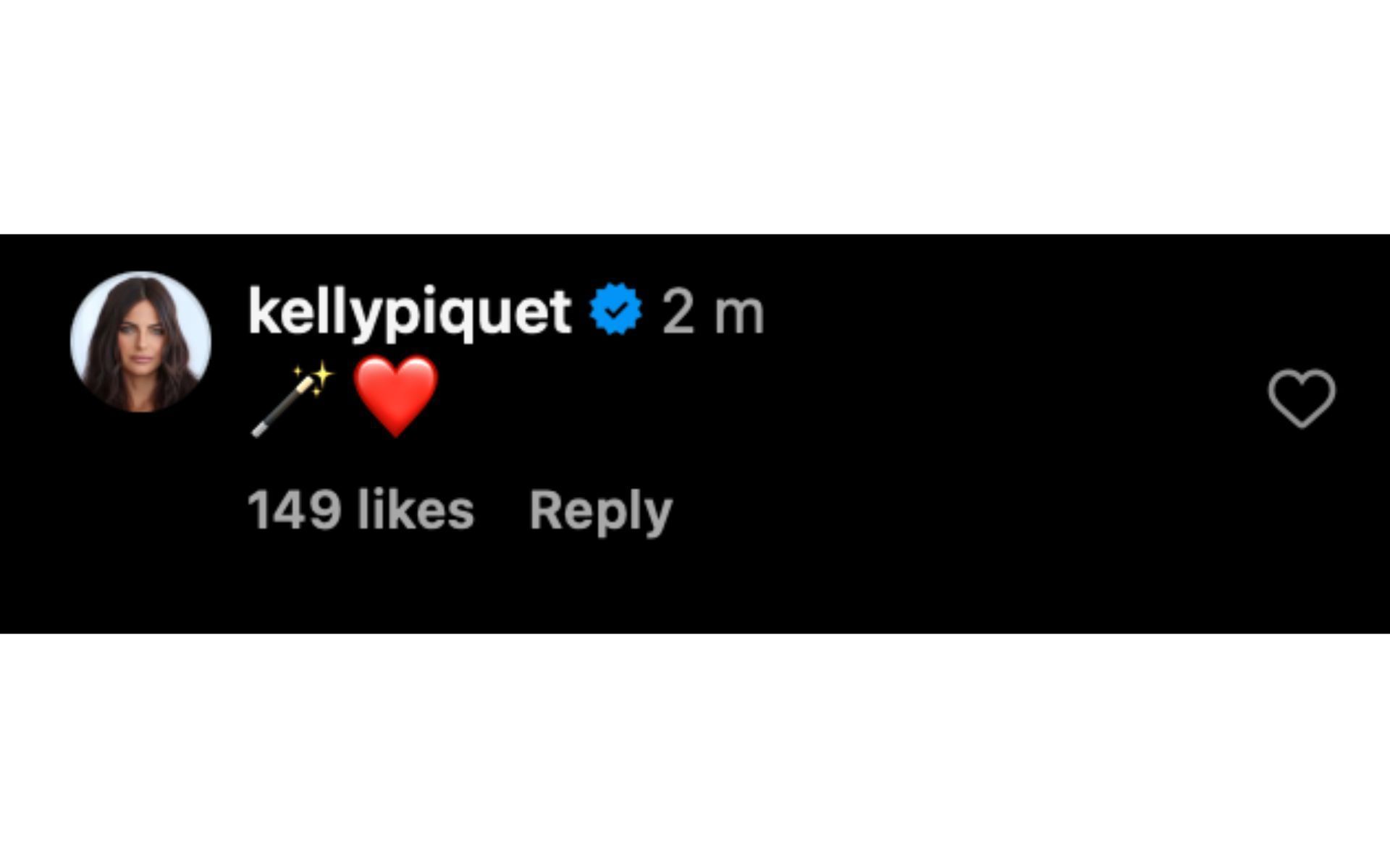 Kelly Piquet&#039;s comment on Max Verstappen&#039;s Instagram post | Source: Instagram