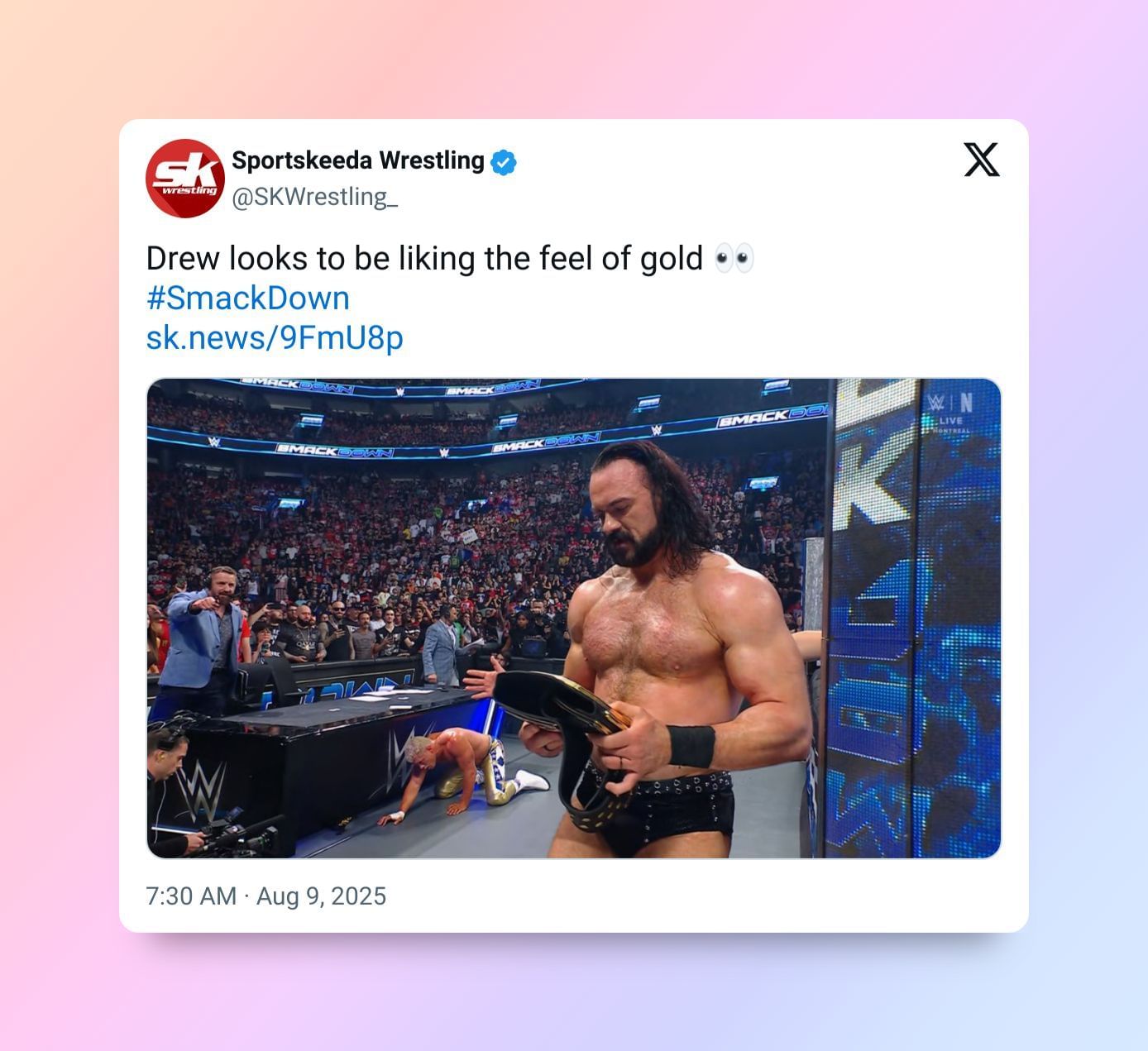 McIntyre eyes gold [Credit: SKWrestling_ on X]
