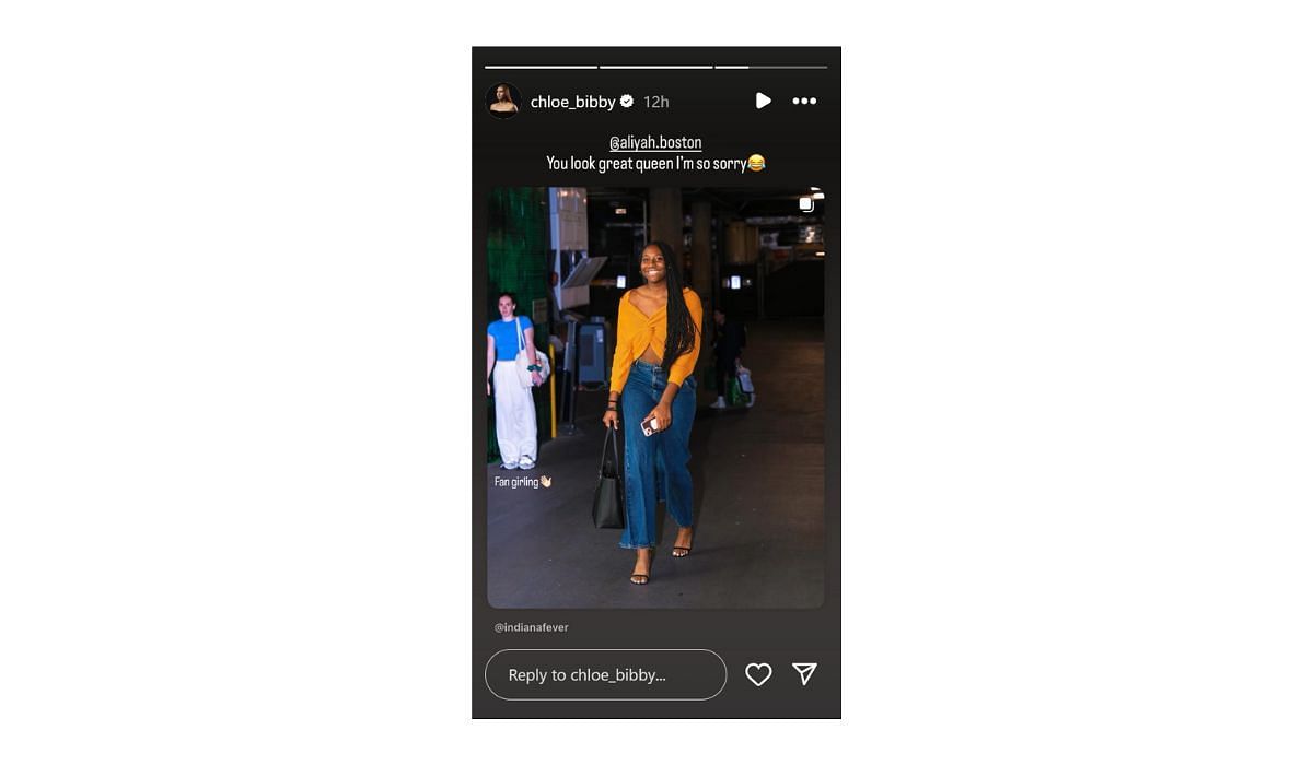 Chloe Bibby reacts to Aliyah Boston&#039;s picture on Instagram (Source: Instagram/ Chloe Bibby)