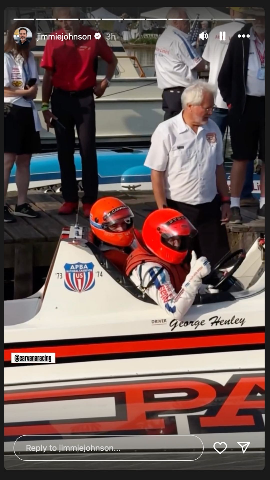 Jimmie Johnson&#039;s story - Source: via @jimmiejohnson on Instagram