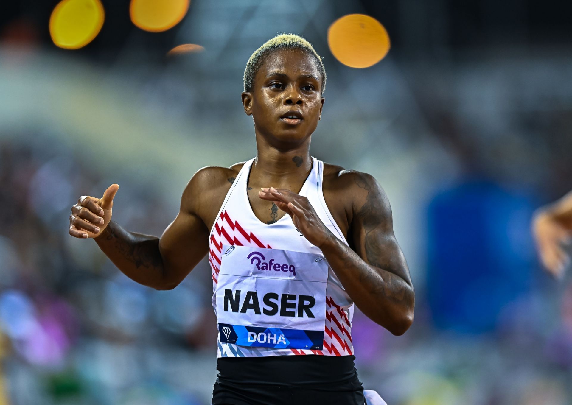  Salwa Eid Naser of Bahrain at the Diamond League Meeting 2025 at Suheim Bin Hamad Stadium in Doha, Qatar. (Photo via Getty Images)