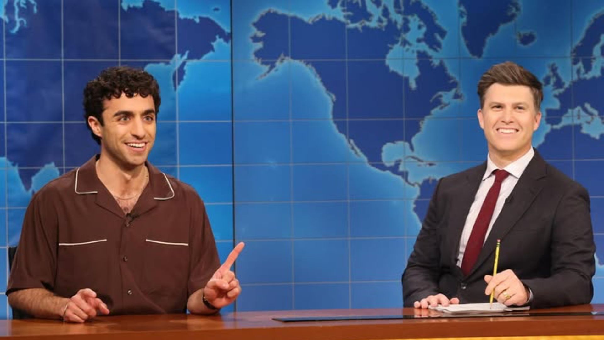 Emil Wakim and Colin Jost in SNL (Image via NBC)