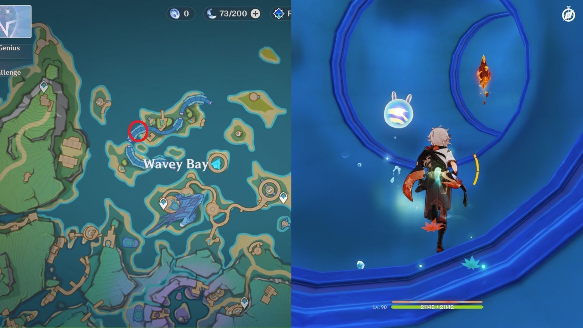 Inside the water slide (Image via HoYoverse)