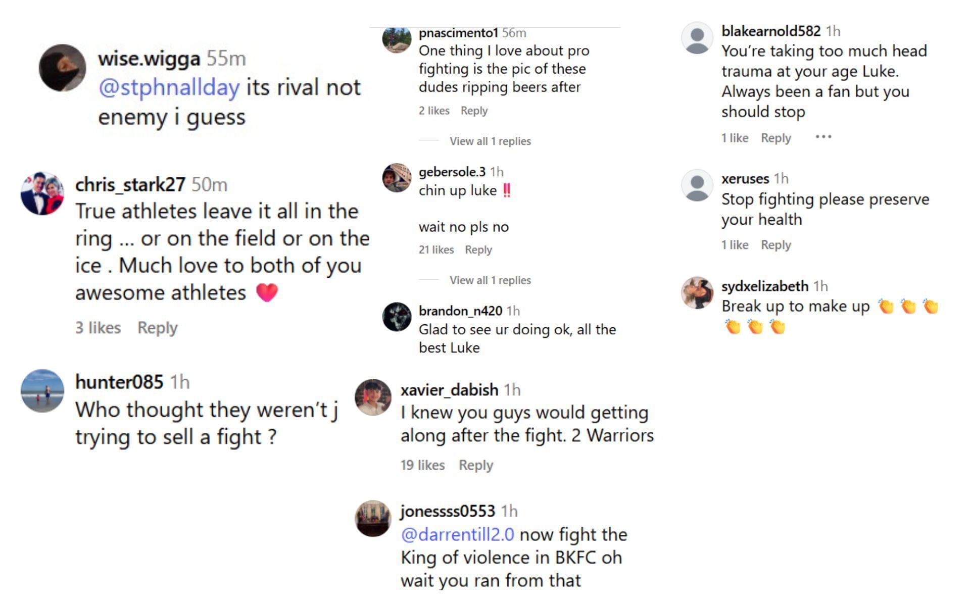 Darren Till and Luke Rockhold share a beer after the fight. [Screenshots courtesy: @lukerockhold on Instagram]