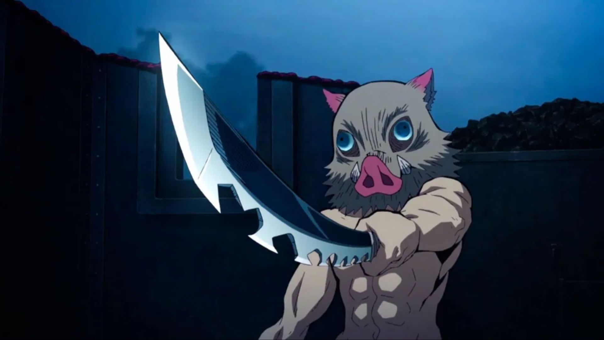 Inosuke has a more compelling protagonist status in Demon Slayer (Image via Ufotable)