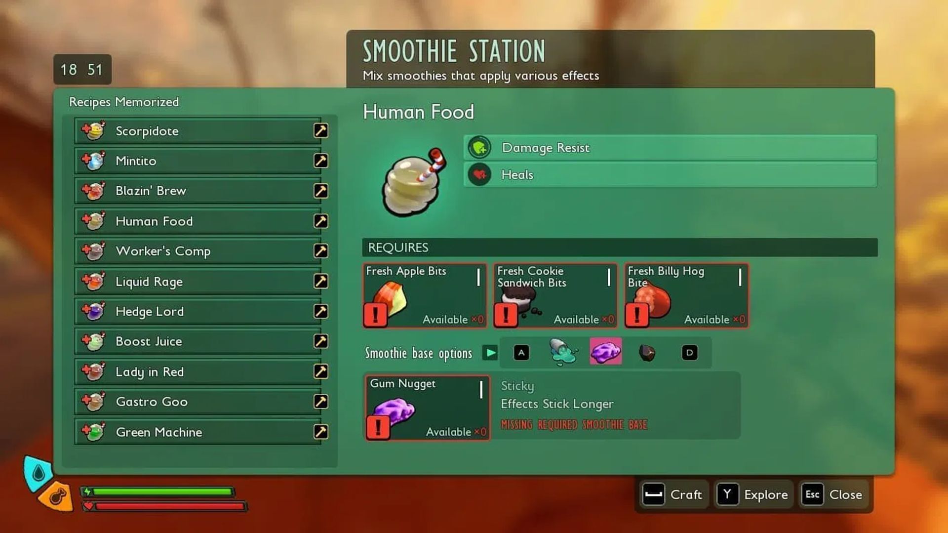 The Smoothie Station will allow you to blend ingredients to create hearty drinks (Image via Xbox Game Studios)