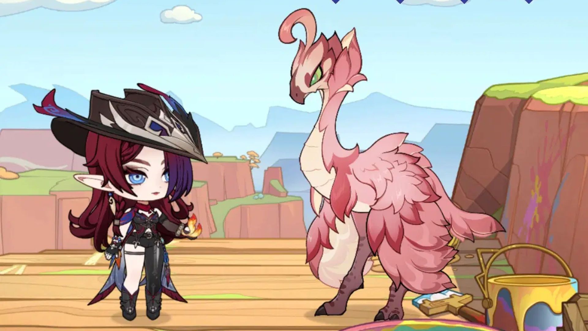 Chasca and her Saurian mother in Genshin Impact&#039;s web event (Image via HoYoverse)