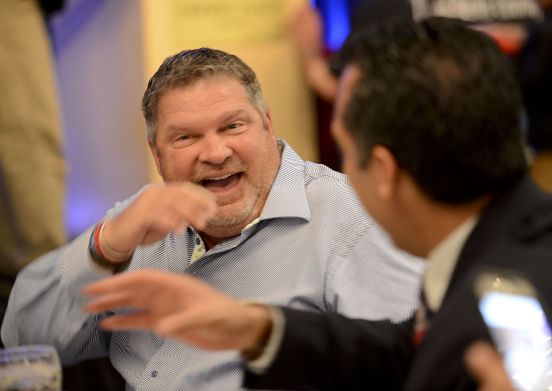John Kruk Former Philadelphia Phillie John Kruk shares a laugh during lunch at  the Law Foundation of Berks County and PICPA Reading Chapter 9th Annual Holiday Benefit Luncheon at the Crowne Plaza Reading Hotel in Wyomissing.  Photo by Bill Uhrich  12/2/2 - Source: Getty