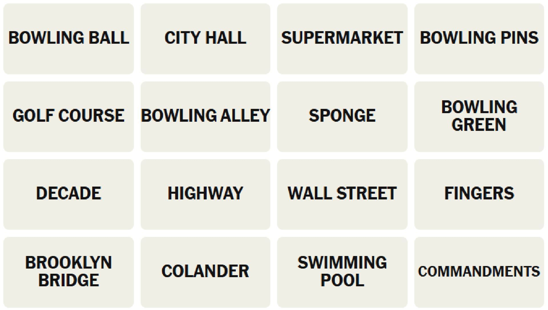 All NYT Connections words for today (Image via The New York Times)