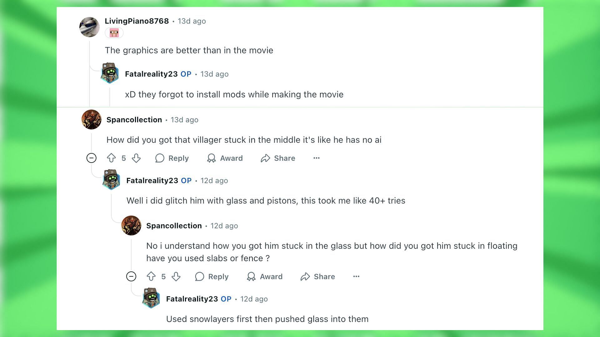 Redditors react to the villager vending machine (Image via Reddit)