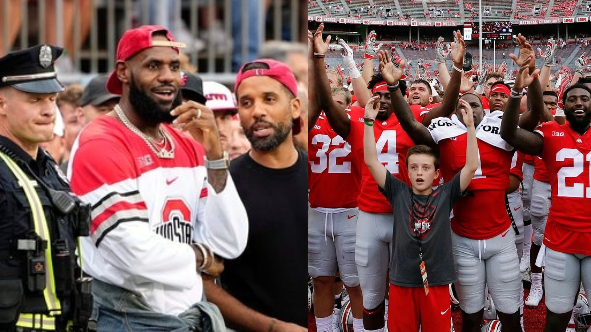 LeBron James and Ohio State players