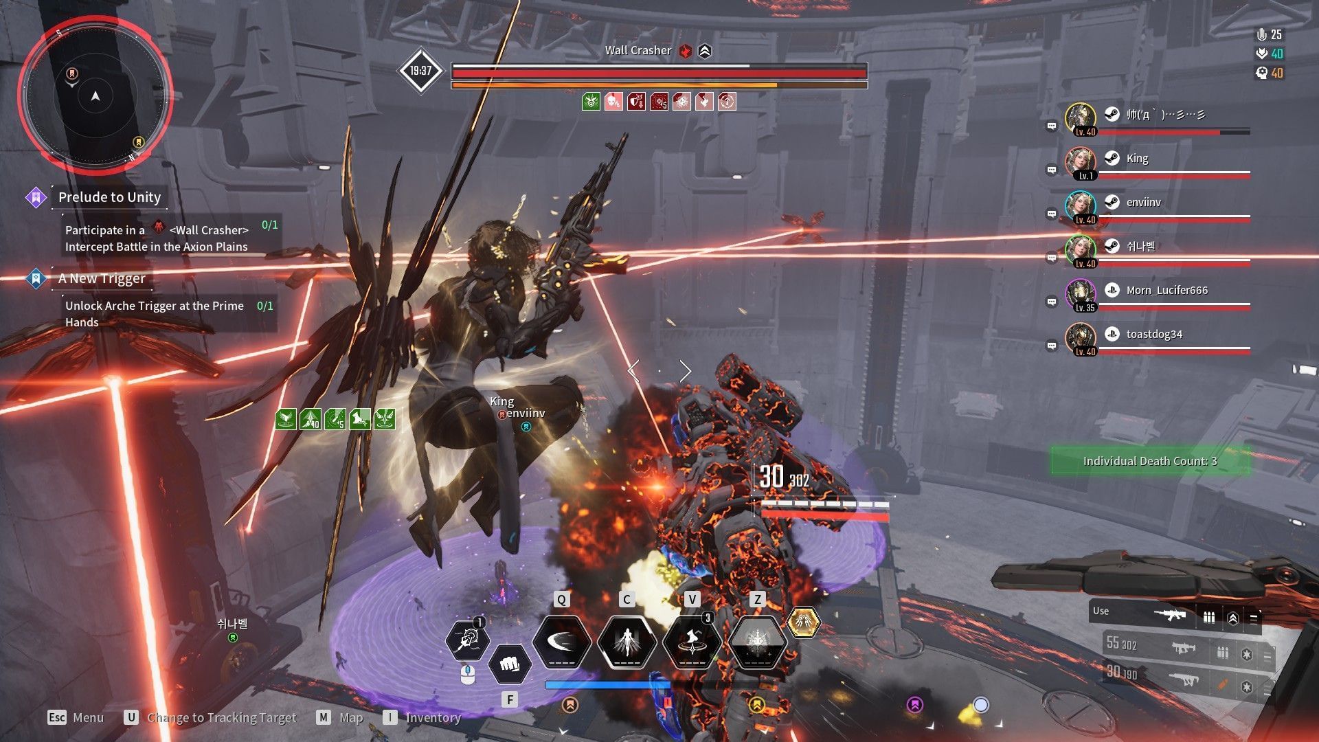 Dodge away from the laser