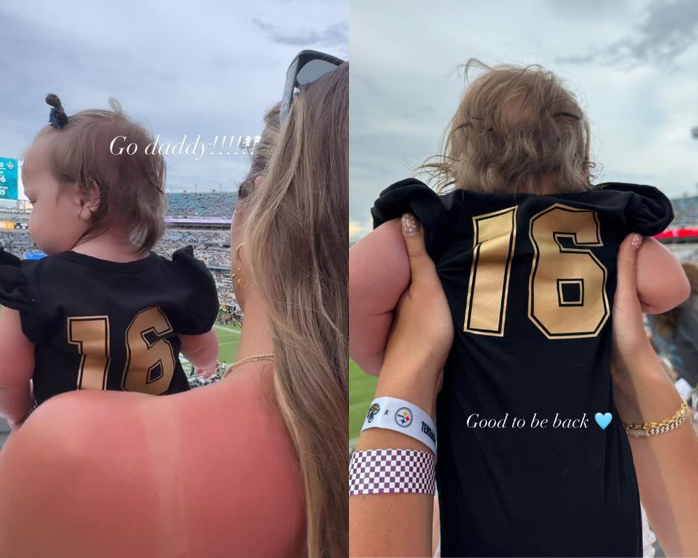 Trevor Lawrence&#039;s 7-month-old daughter Shae makes Jaguars debut as wife Marissa &amp; baby cheer for 