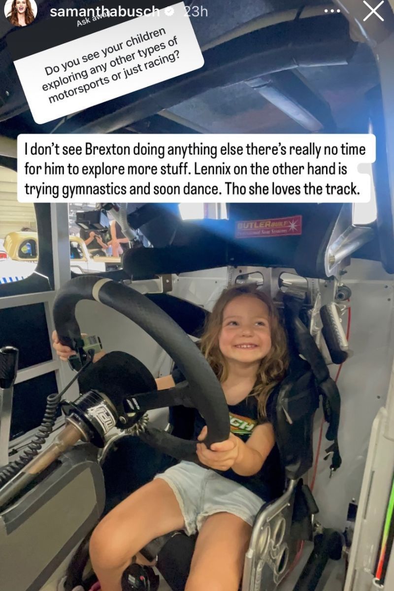 Samantha Busch&#039;s Instagram Story via Instagram@samanthabusch