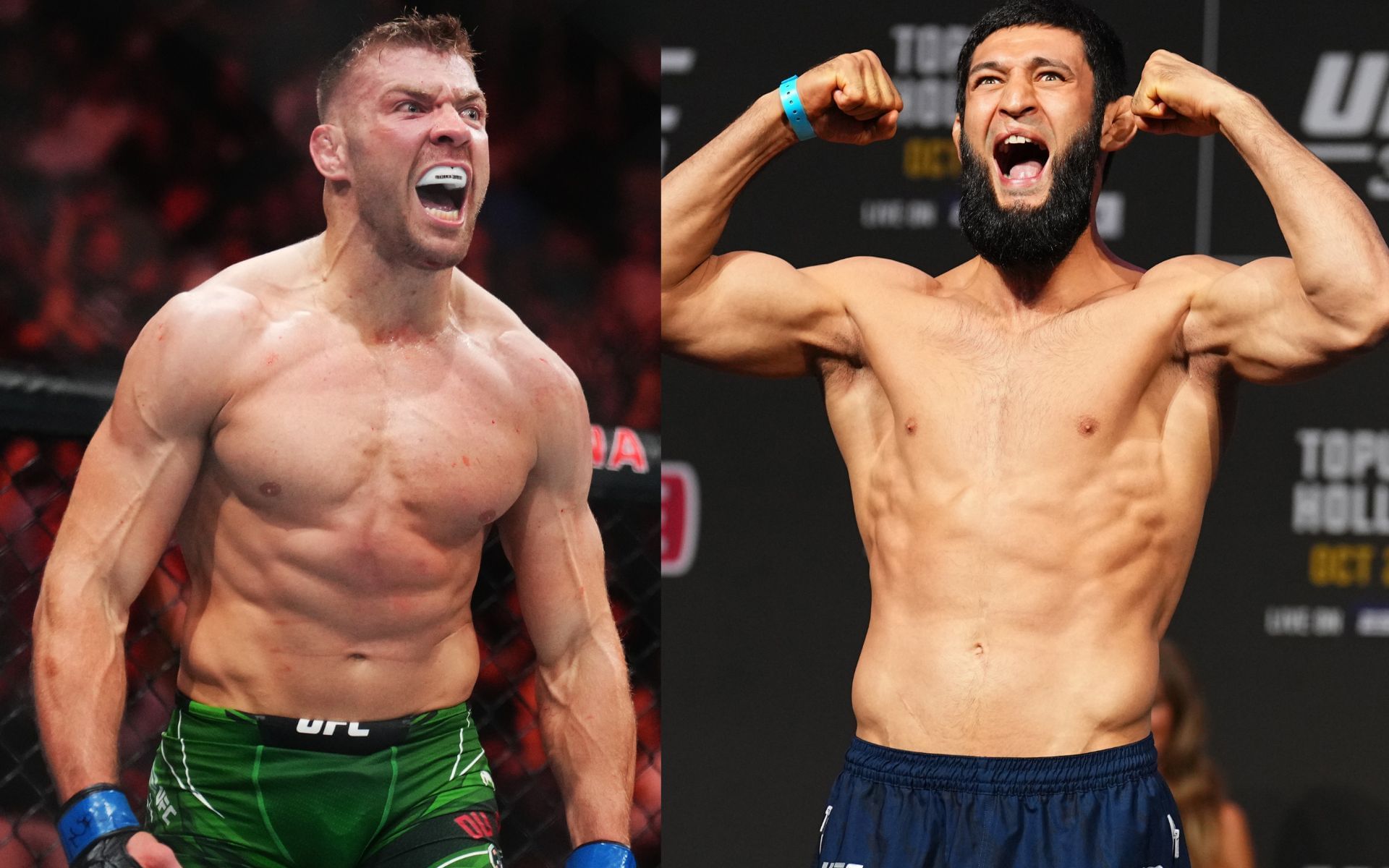 Dricus du Plessis (left) takes on Khamzat Chimaev (right) next. [Images courtesy: Getty]
