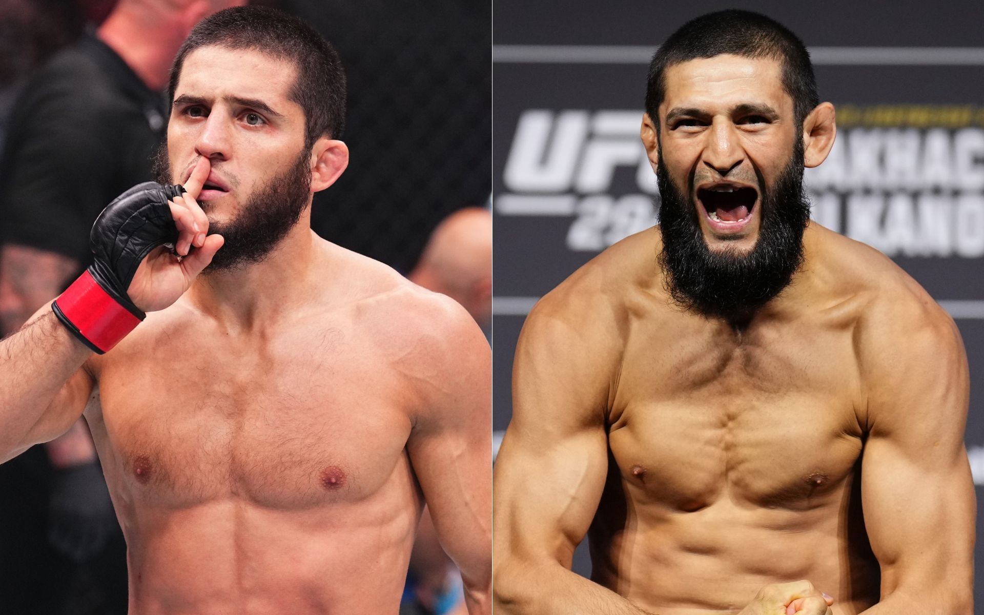 Islam Makhachev (left) and Khamzat Chimaev (right) are arguably the two best grapplers in the UFC. [Images courtesy: Getty Images]