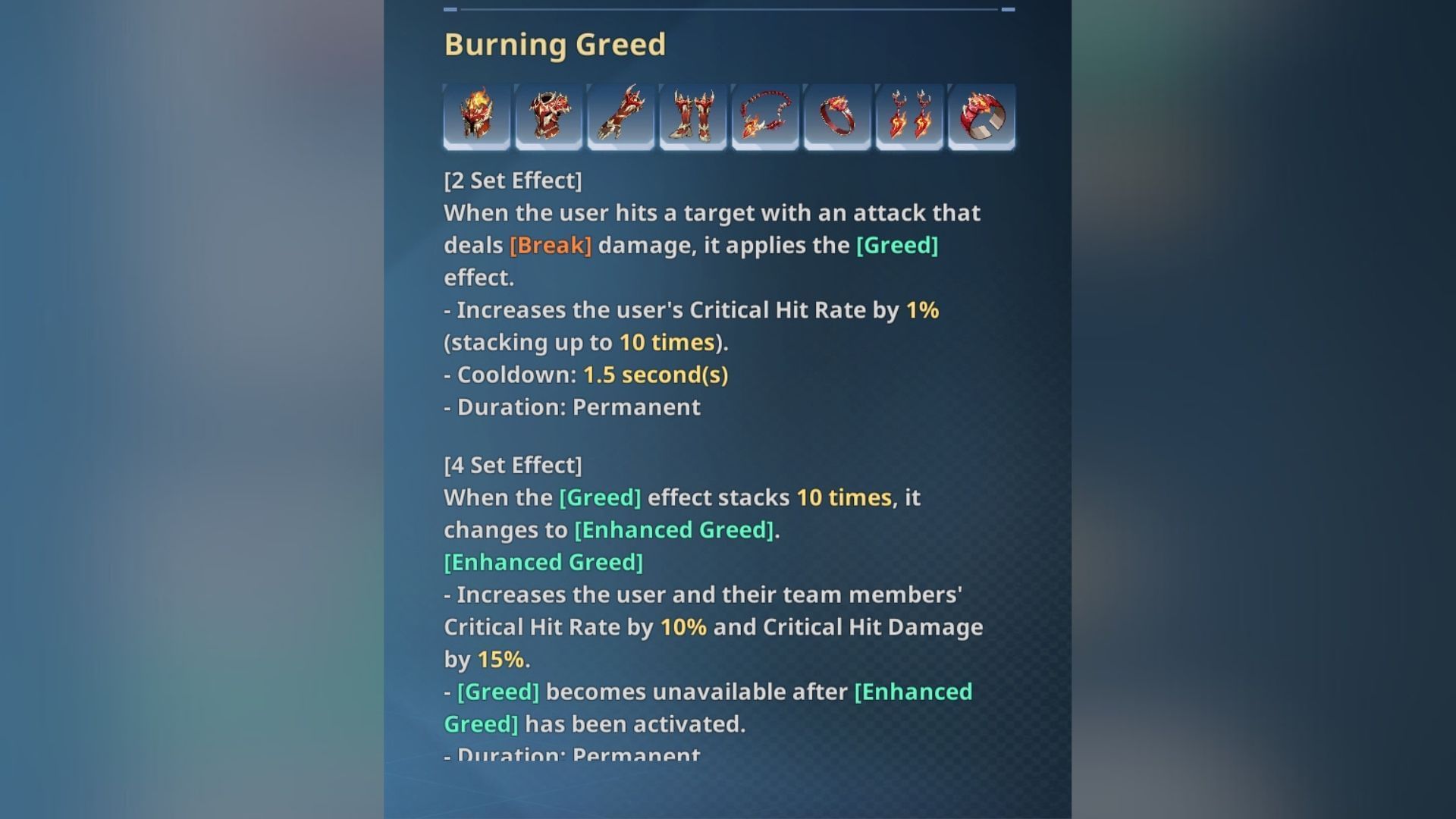 Burning Greed effects (Image via Netmarble)