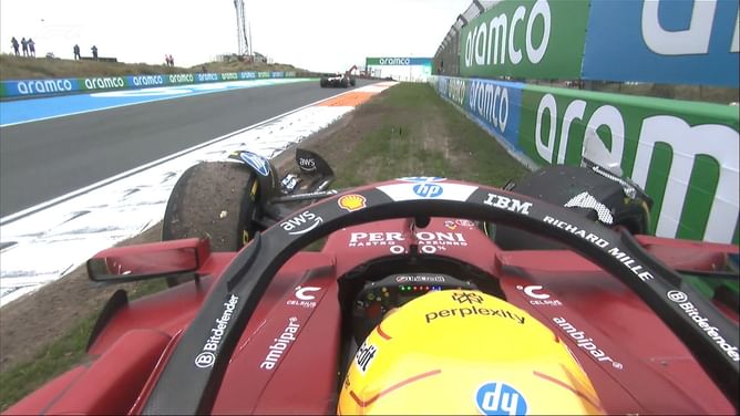 Watch: Lewis Hamilton crashes out of the F1 Dutch GP compromising teammate Charles Leclerc's race