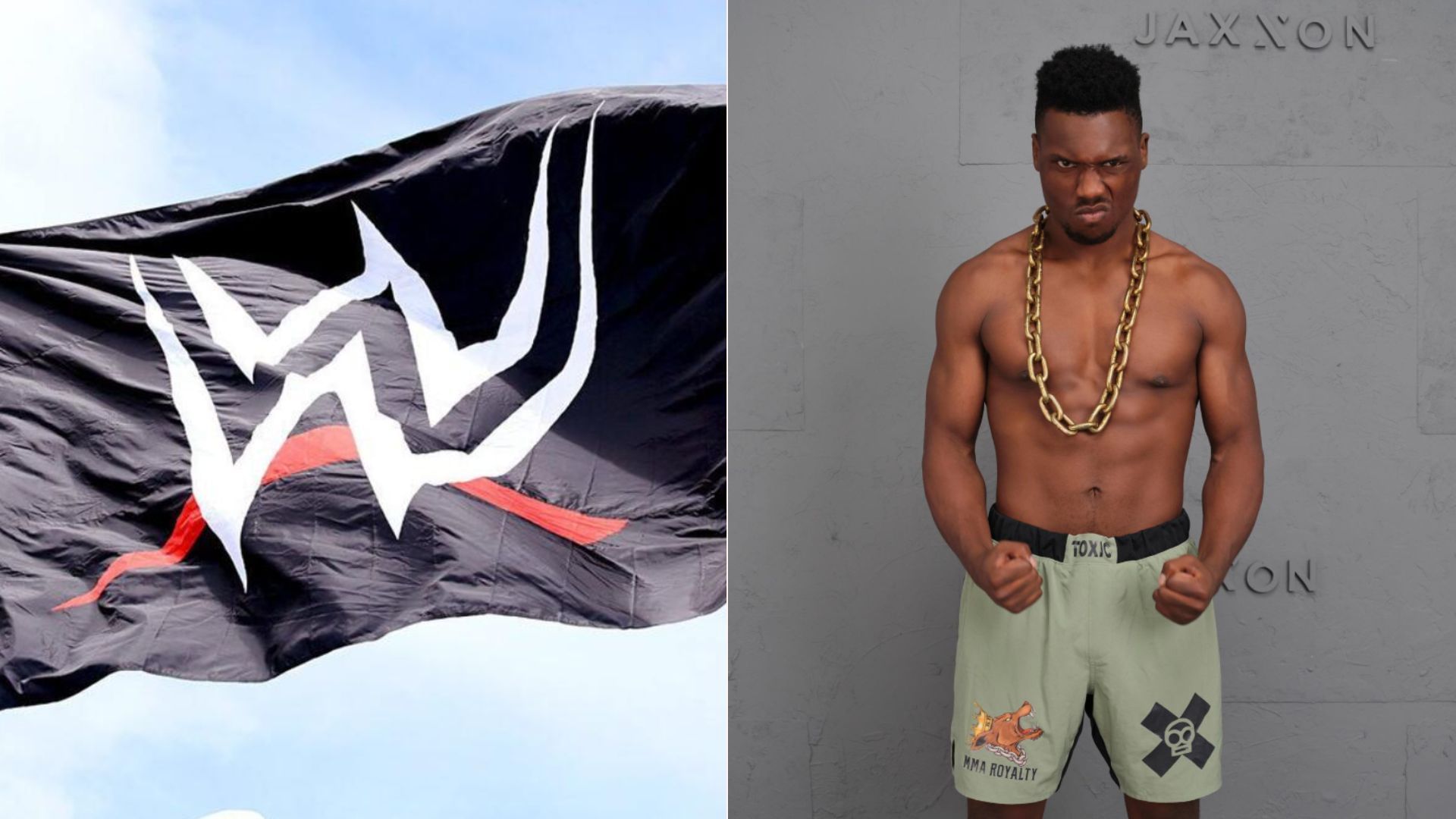 Pictures courtesy: WWE.com (left) and Rampage Jacson via Facebook (right)