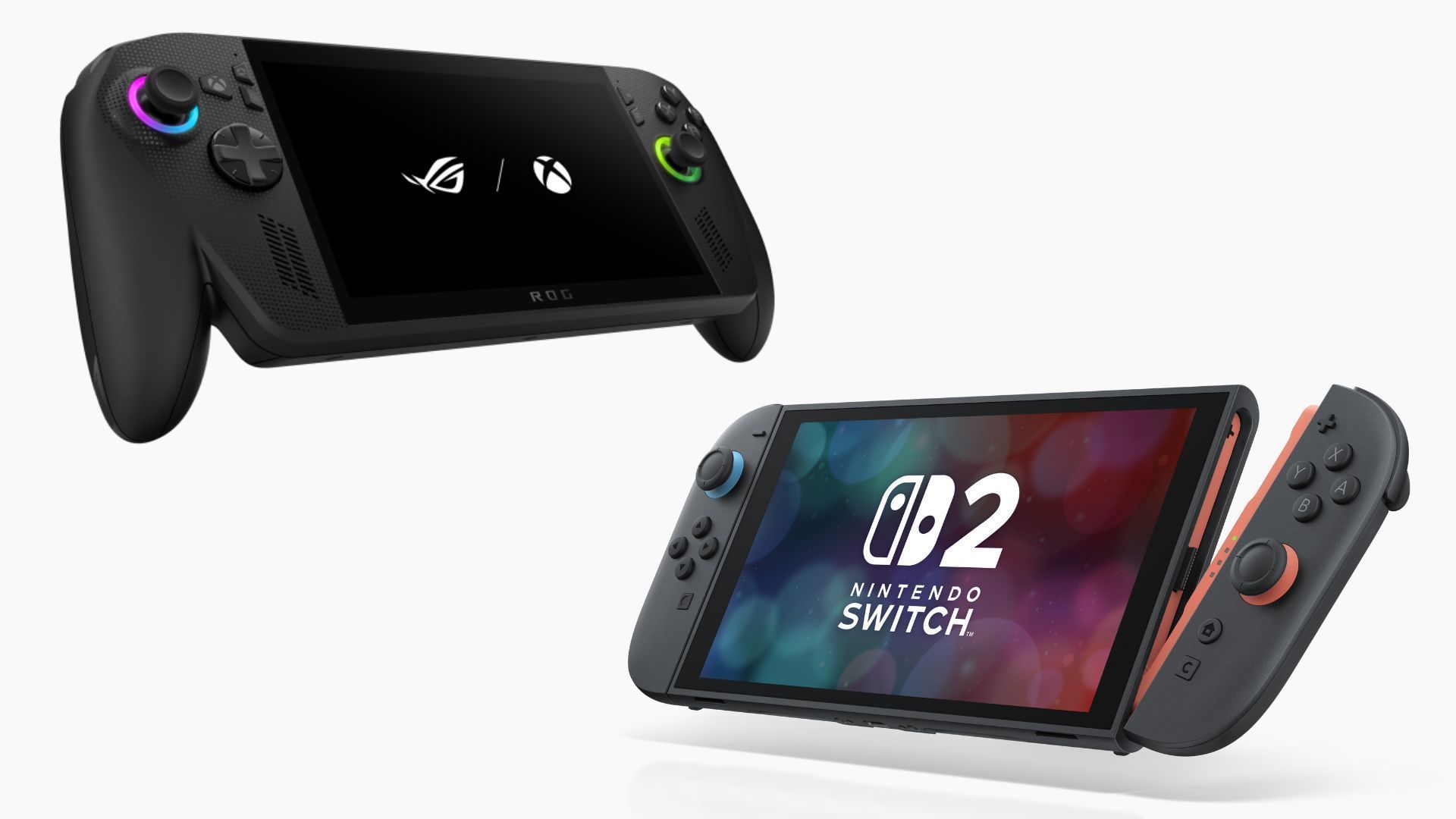 Both the ROG Xbox Ally X and the ROG Ally X are top contenders in the handheld gaming category (Image via Asus, Nintendo)