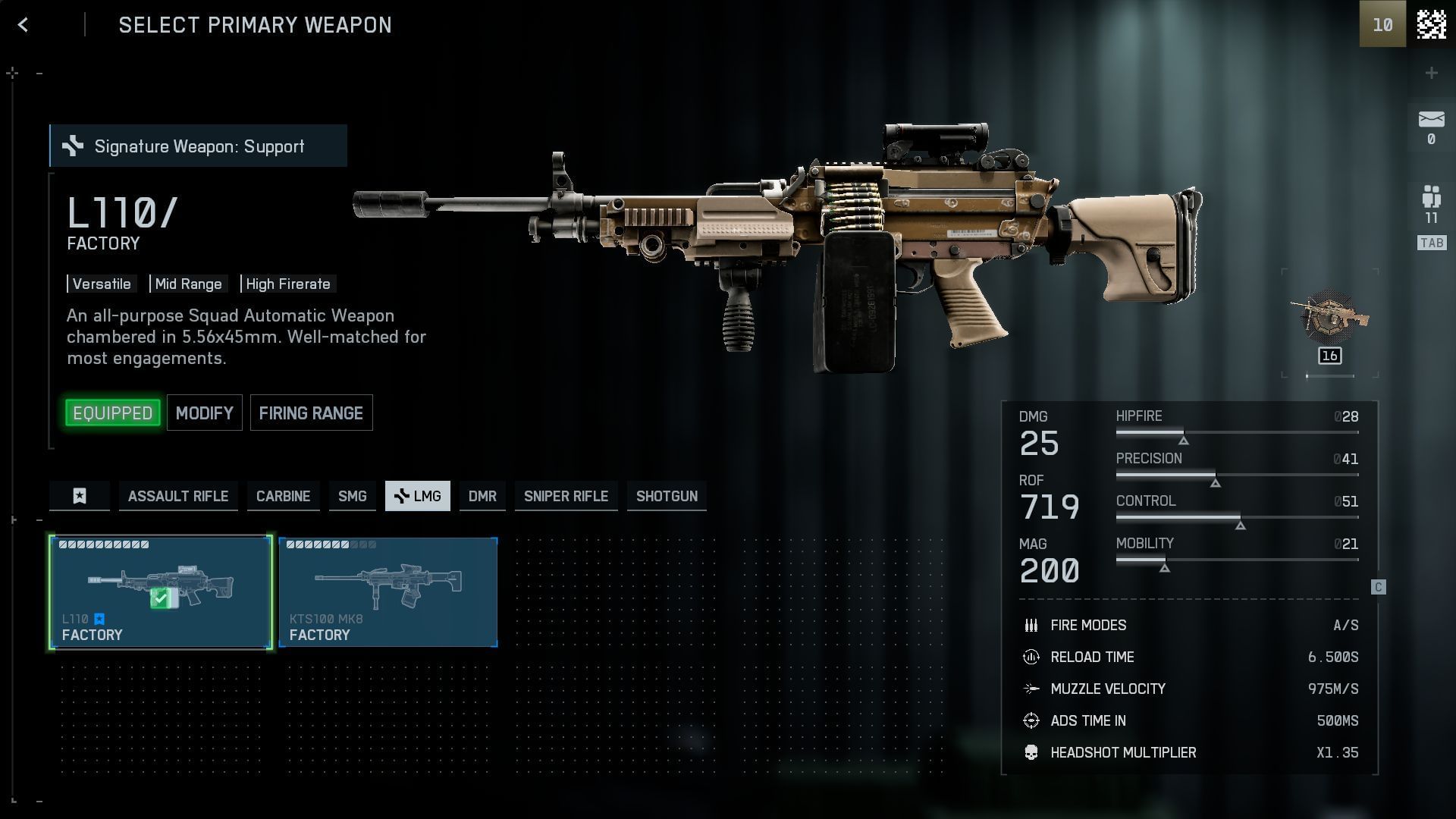 The L110 LMG in Battlefield 6 (Image via Sportskeeda Gaming || EA)