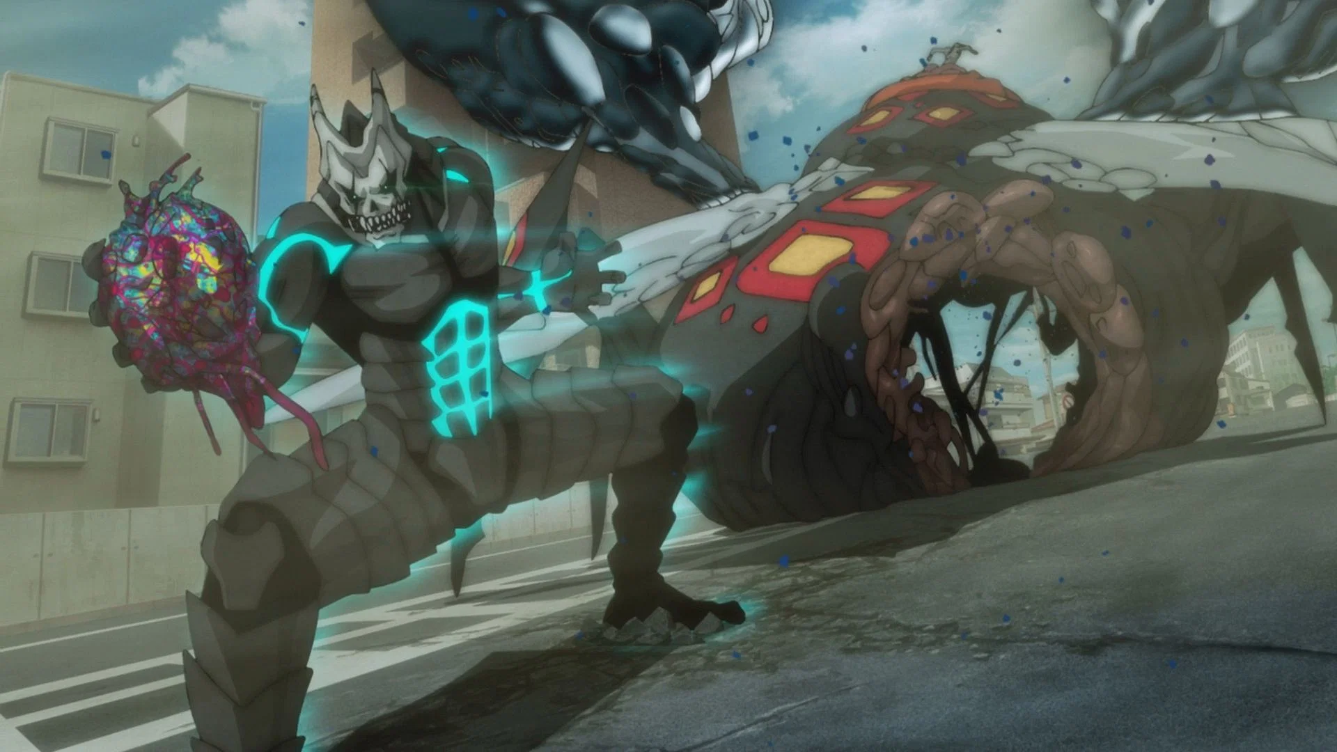 Kafka faces Kaiju No. 9 (Image via Production I.G)