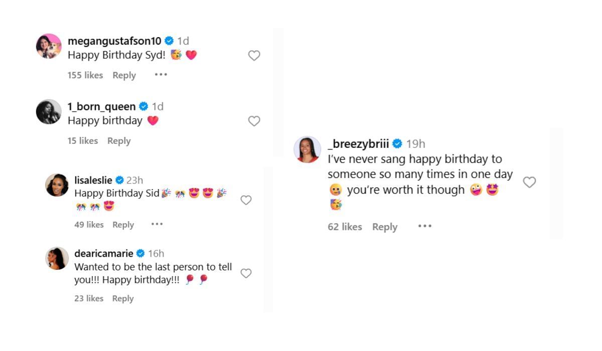 WNBA players past and present wish Sydney Colson on her birthday (Source: Instagram/Sydney Colson)