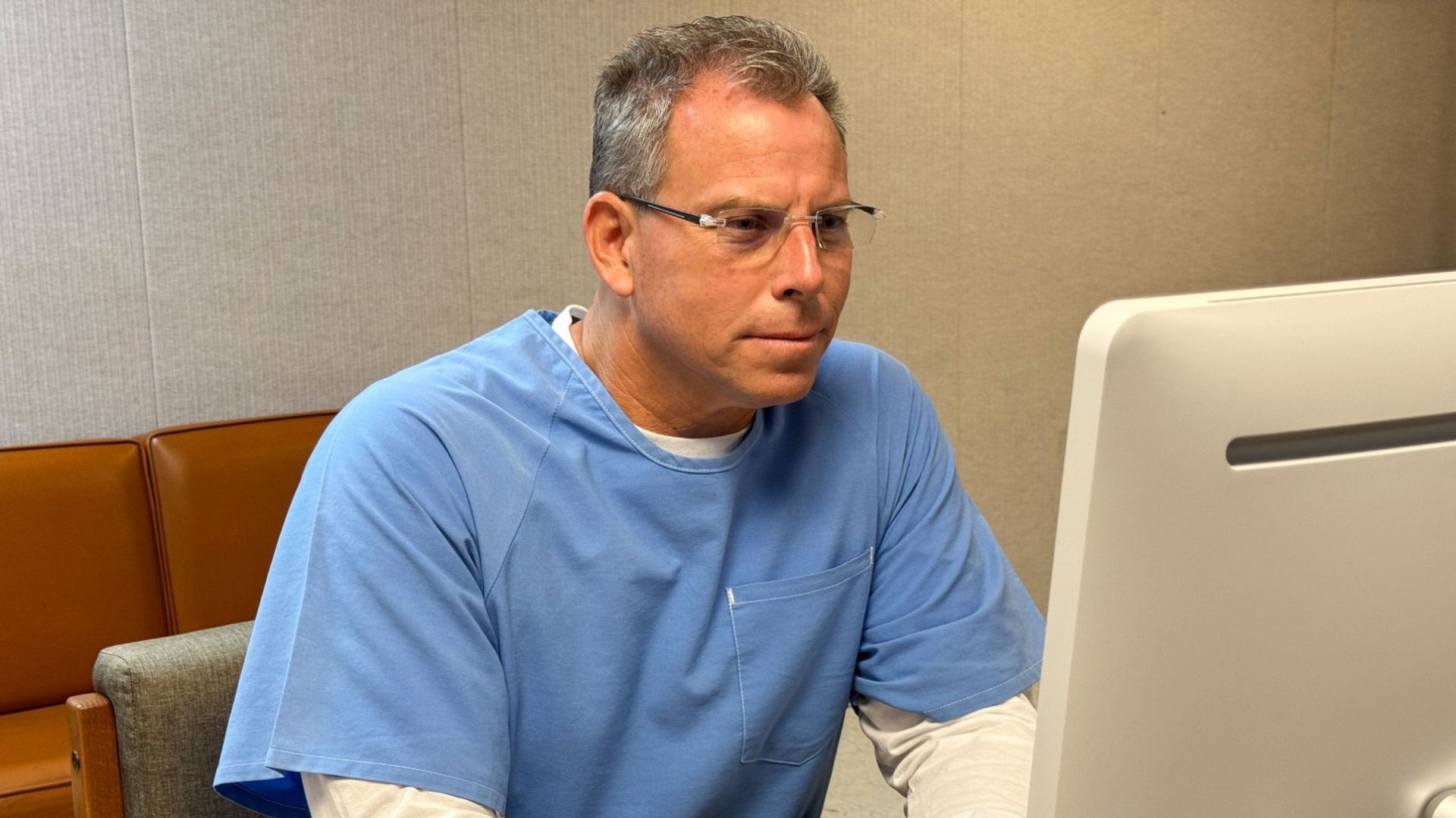 Erik Menendez appears before the parole board via teleconference at the Richard J. Donovan Correctional Facility on August 21, 2025, in San Diego. Menendez was denied release more than 36 years after he and his brother Lyle killed their parents in their Beverly Hills mansion. Lyle appears before the board Friday. (Image via Getty)