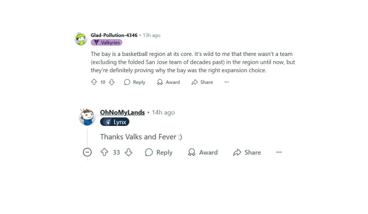 Fans show love to the Valkyries for raising the attendance (Source: Reddit)