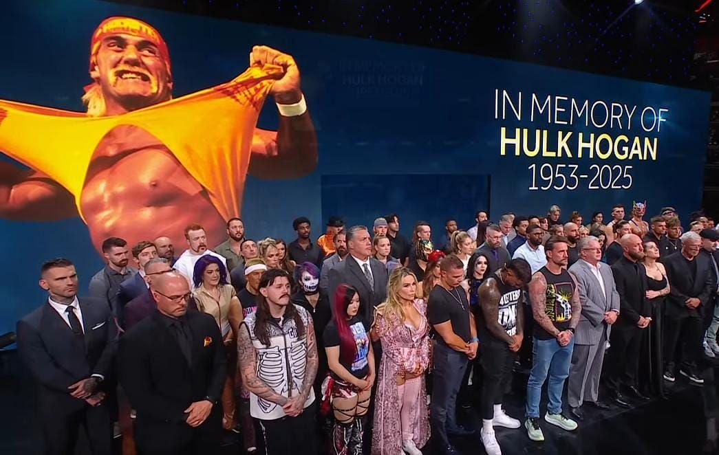 Hulk Hogan tribute on RAW. [Image credits: WWE on YouTube]