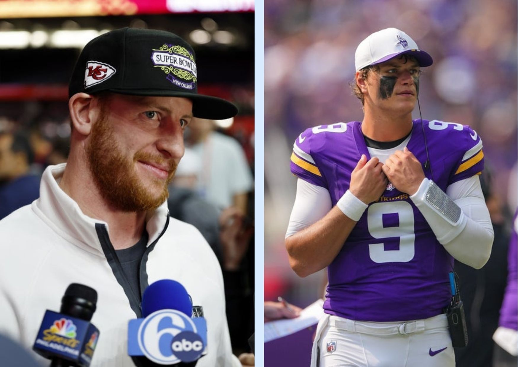 Carson Wentz and J.J. McCarthy
