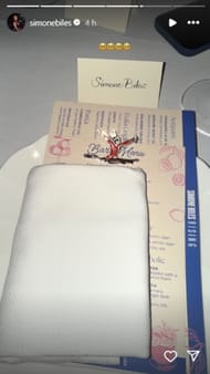 Screenshot of Biles' Instagram story.