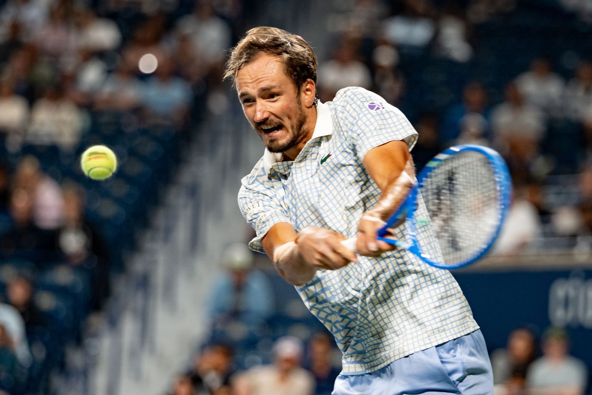 Daniil Medvedev in action at the 2025 National Bank Open in Toronto (Source: Getty)