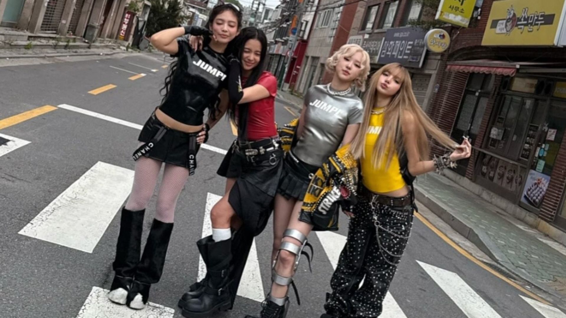 BLACKPINK for JUMP music video (Image via Instagram/@jennierubyjane)