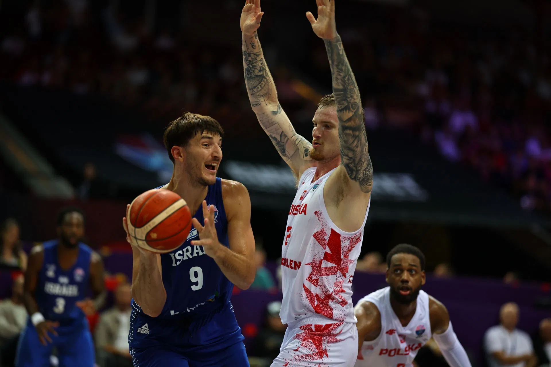 Roman Sorkin plays during the EuroBasket 2025 game against Poland (Credits: Getty)
