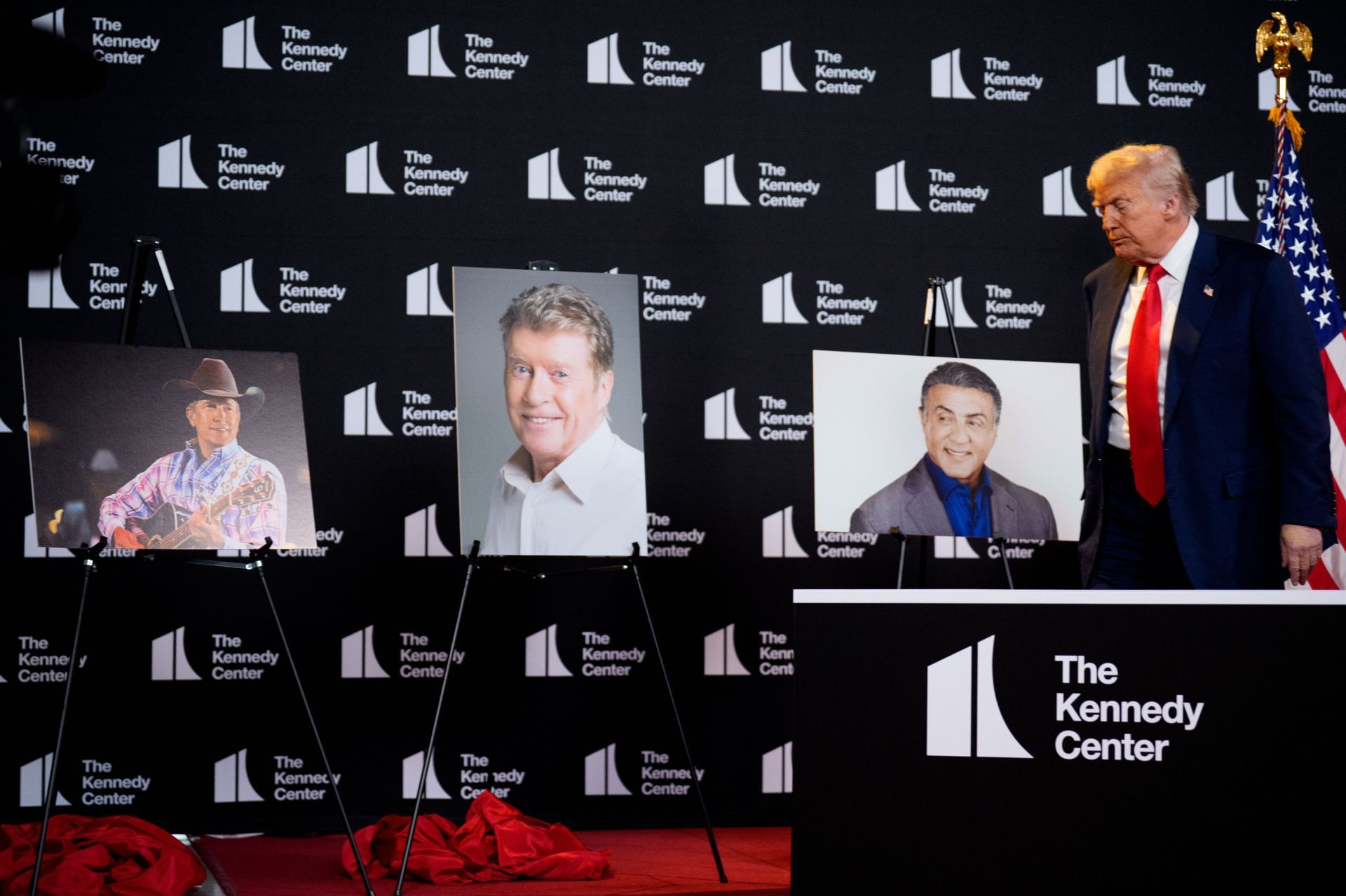            President Donald Trump announces the nominees of 2025 Kennedy Center Honors on August 13, 2025. (Image via Getty)