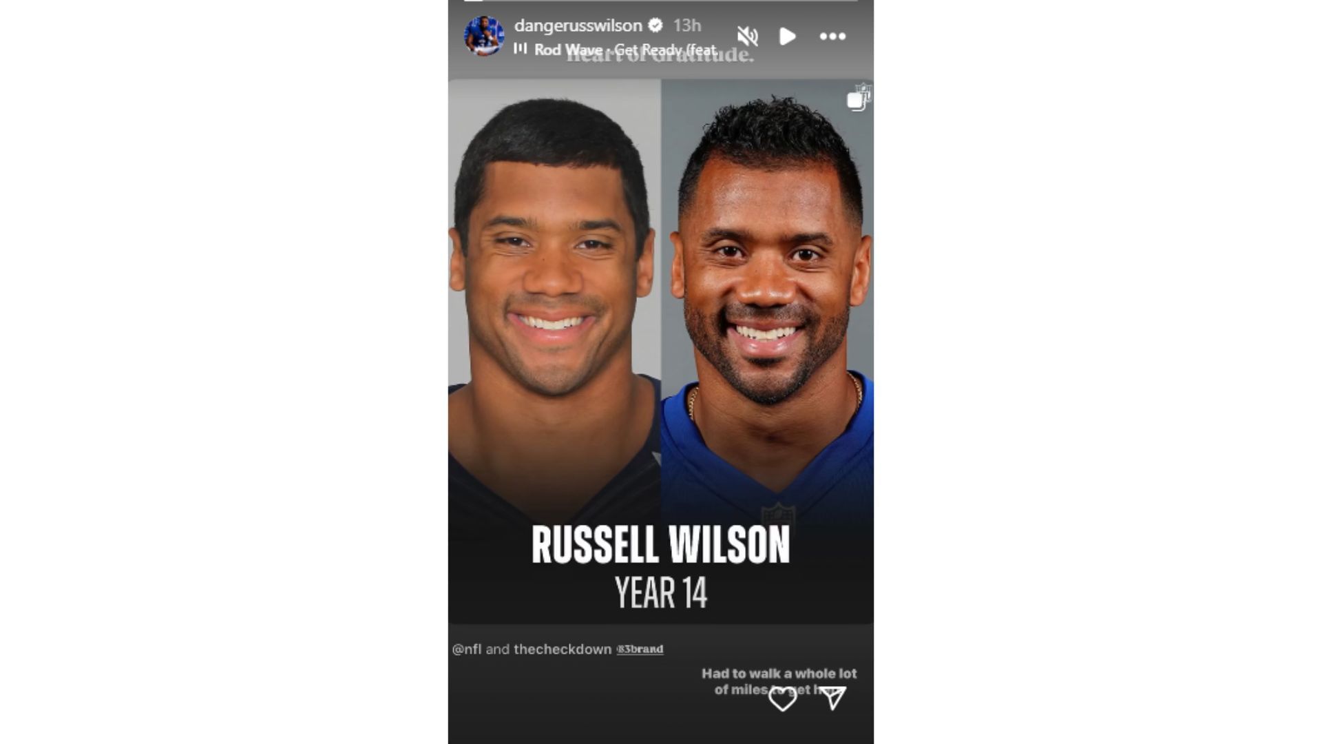 Wilson showed his growth from his first year of NFL to the current season (image credit: instagram.dangerusswilson)