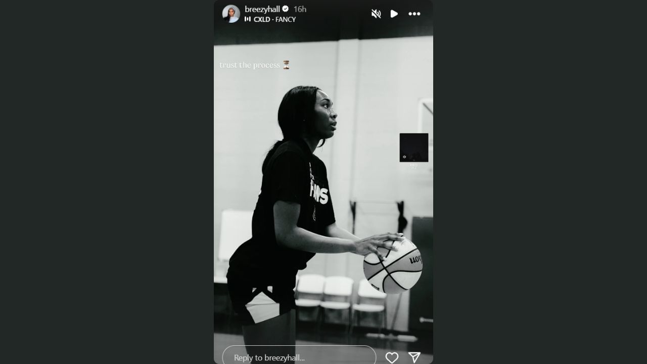 Bree Hall shares a motivational message on her IG story. (Credits: @breezyhall/Instagram)