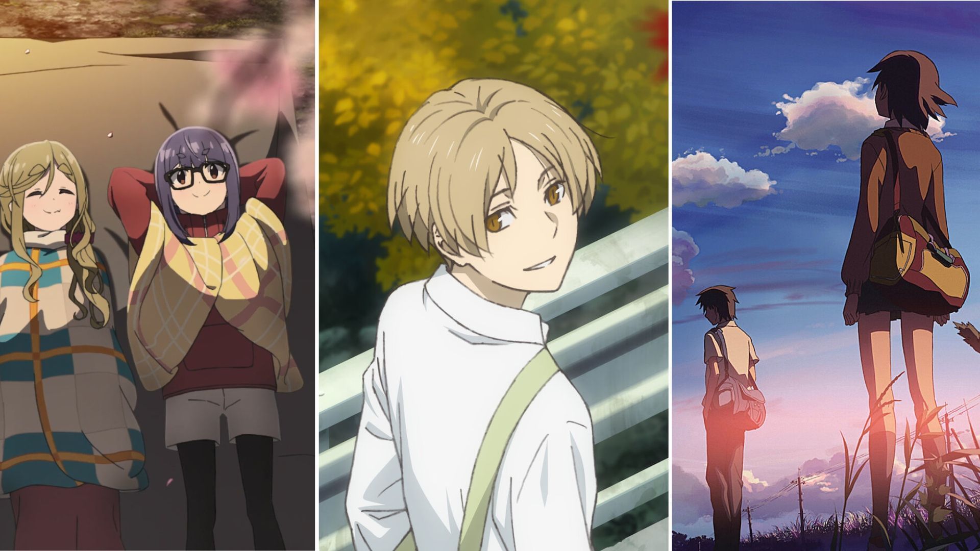 Laid-Back Camp, Natsume&rsquo;s Book of Friends, 5 Centimeters per Second 