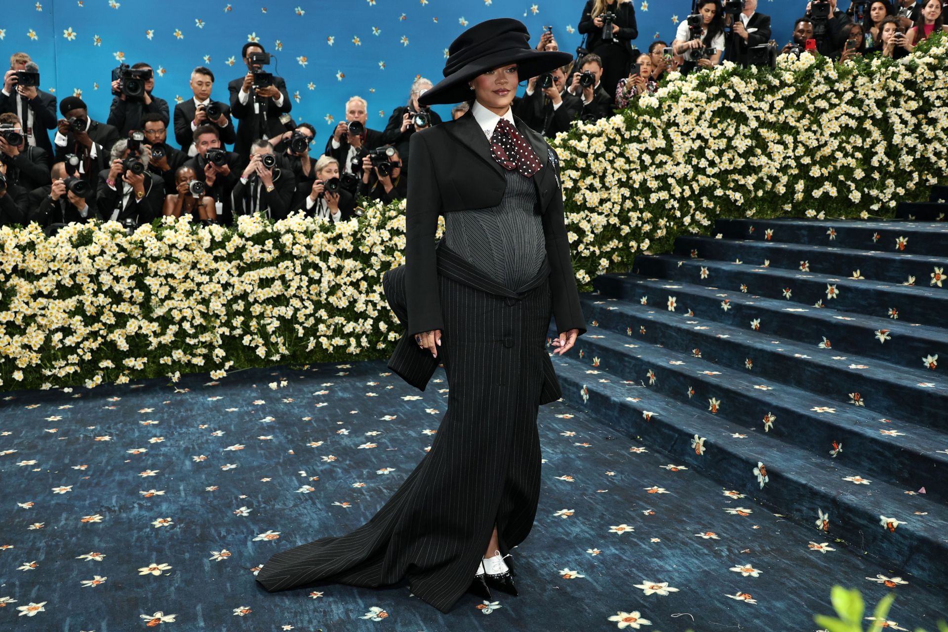 Rihanna at the 2025 Met Gala Celebrating &quot;Superfine: Tailoring Black Style&quot; (Image via Getty Images)