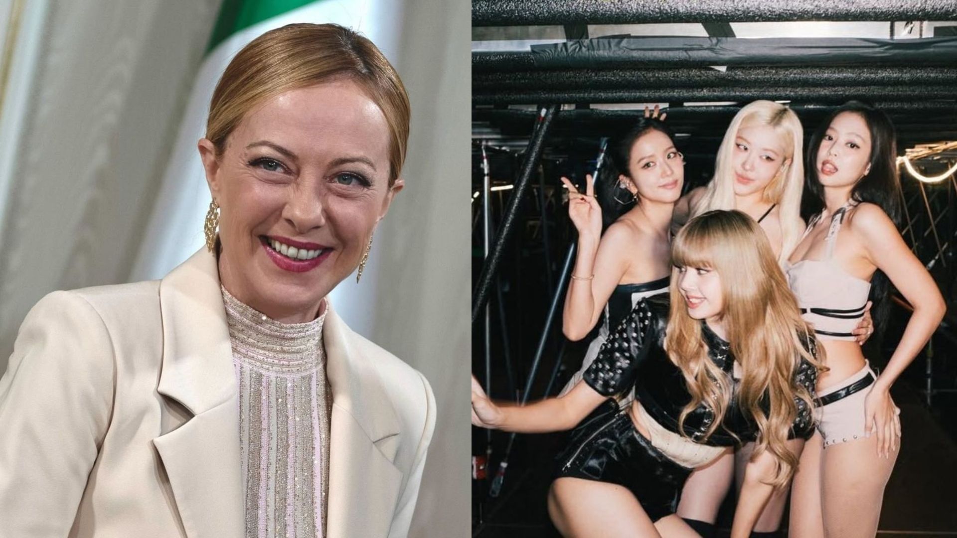 Giorgia Meloni attended BLACKPINK&rsquo;s Milan concert (Image via Instagram/@jennierubyjane, @giorgiameloni)