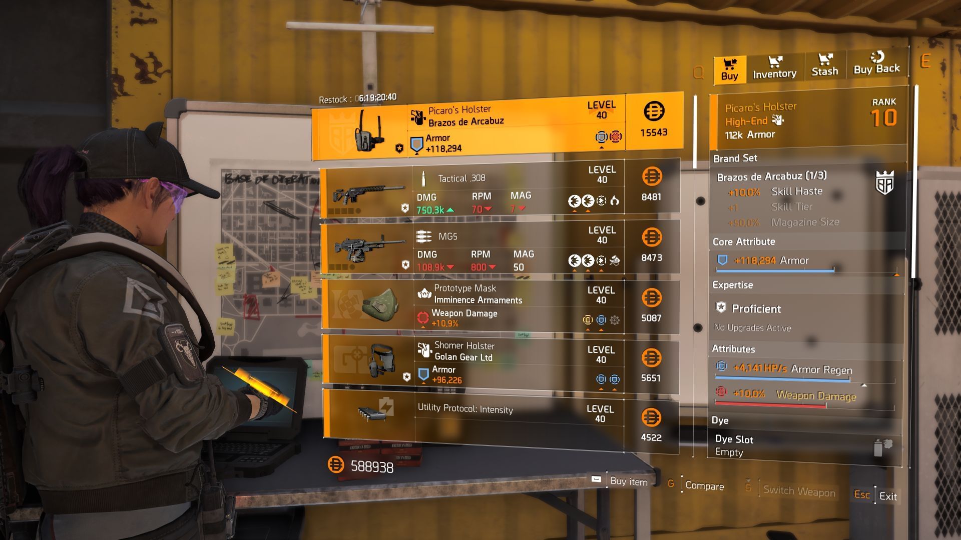 The Division 2 vendor found at the Castle Settlement (Image via Sportskeeda Gaming || Ubisoft)