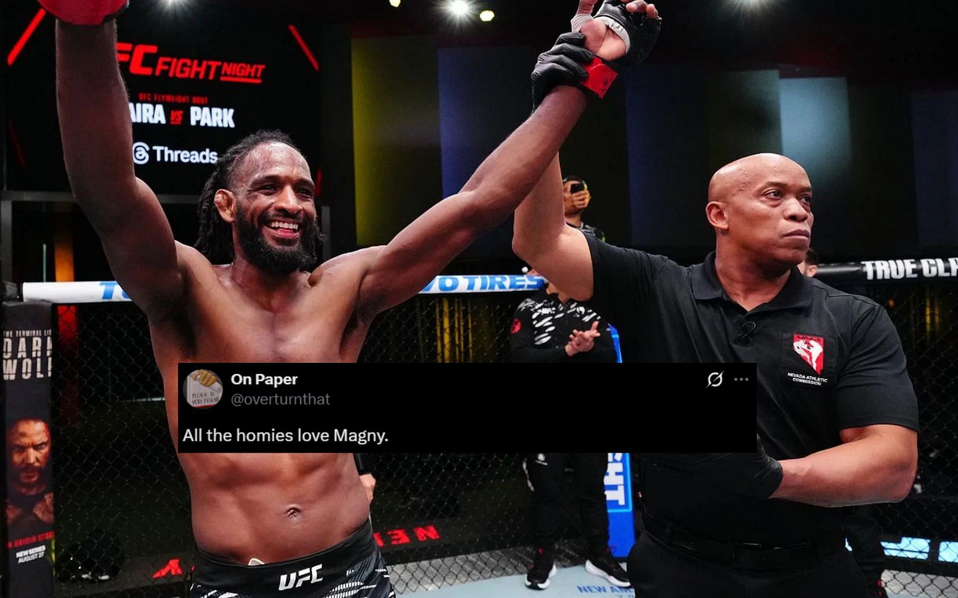 Fans react to Neil Magny receiving black belt post UFC Vegas 108 win. [Image courtesy: Getty]